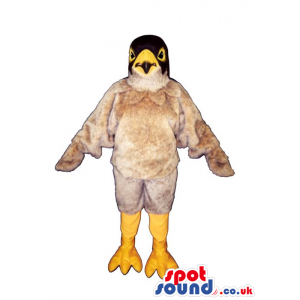 Cute Beige American Eagle Bird Plush Mascot With Black Head -