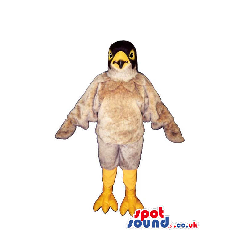 Cute Beige American Eagle Bird Plush Mascot With Black Head -