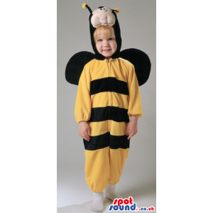 Cute Bee Children Size Plush Costume With Black Wings - Custom