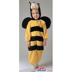 Cute Bee Children Size Plush Costume With Black Wings - Custom