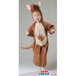 Cute Kangaroo Children Size Plush Costume With Small Baby -