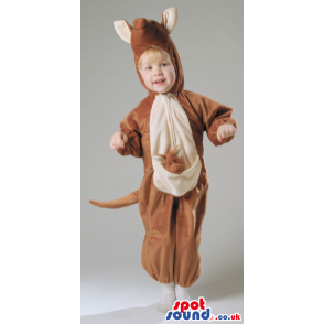 Cute Kangaroo Children Size Plush Costume With Small Baby -
