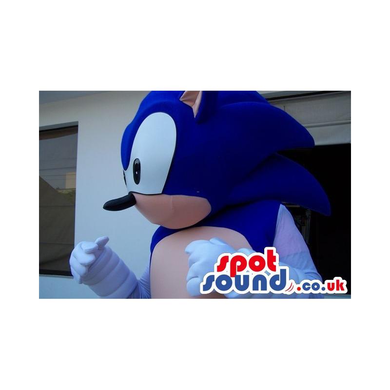 Happy super sonic mascot in blue with lovely long nose - Custom