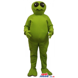 Cute All Green Bug Plush Mascot With Round Black Eyes - Custom