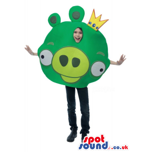 Cute Green Angry Birds Character Children Size Costume - Custom