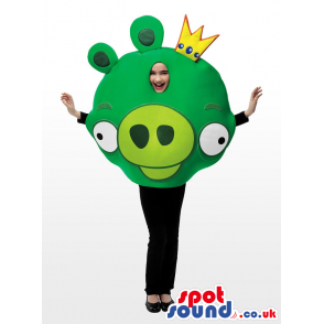 Cute Green Angry Birds Character Children Size Costume - Custom