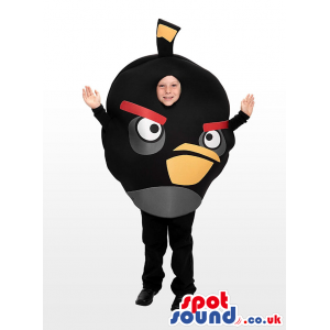 Cute Black Angry Birds Character Children Size Costume. -