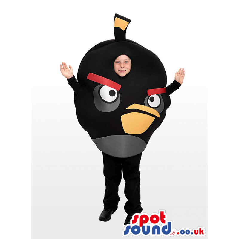 Cute Black Angry Birds Character Children Size Costume. -