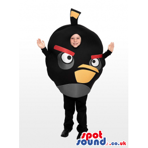 Cute Black Angry Birds Character Children Size Costume. -