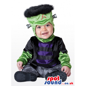 Cute Halloween Frankenstein Baby Child Size Costume Disguise -