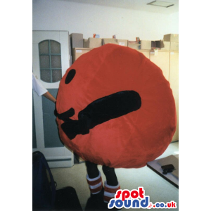 Amazing Big Red Round Ball Mascot With A Smiley Face - Custom