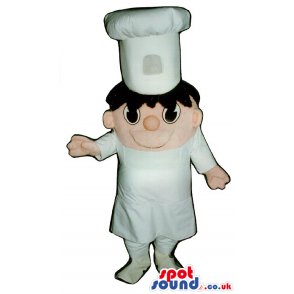 Hilarious Boy Chef Human Mascot With White Garments - Custom