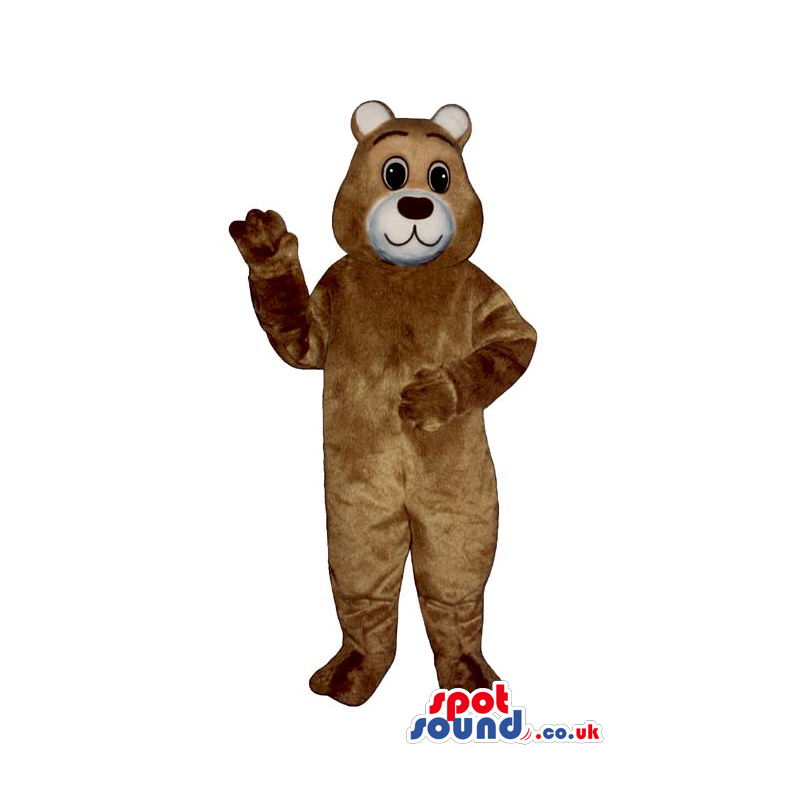 Classic Brown Bear Plush Mascot With A Happy Face - Custom