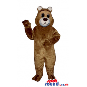 Classic Brown Bear Plush Mascot With A Happy Face - Custom