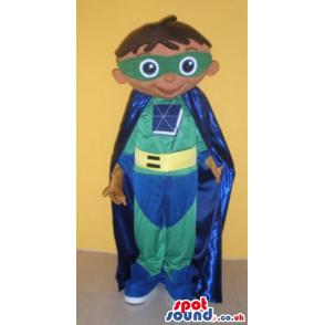 Funny Smiling Super man mascot with the typical costume -
