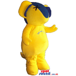 Fantasy Yellow And Blue Creature Plush Mascot With Kitchen Eyes