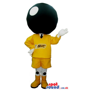 Huge Ball Popular Bic Pen Brand Mascot With Yellow Clothes -
