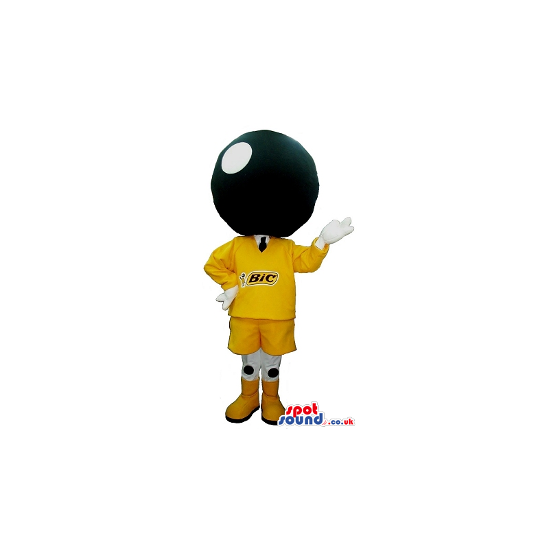Huge Ball Popular Bic Pen Brand Mascot With Yellow Clothes -