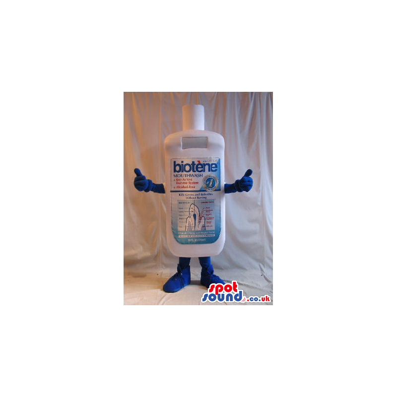 White Cream Bottle Plush Mascot With Logo And Text And No Face