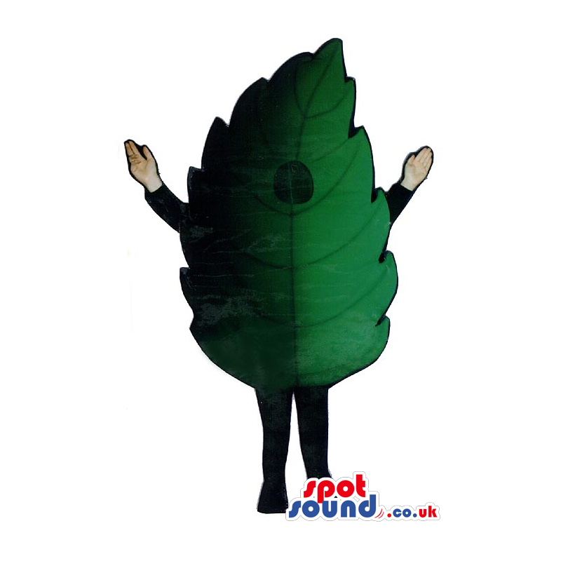 Funny Big Green And Black Leaf Plush Mascot With No Face -