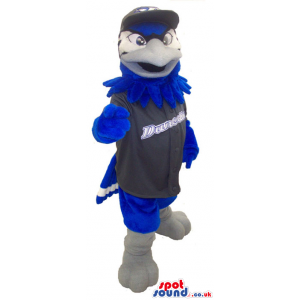 All Brown Eagle Bird Plush Mascot Wearing Sports Clothes -