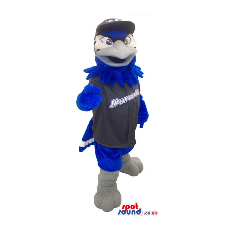 All Brown Eagle Bird Plush Mascot Wearing Sports Clothes -