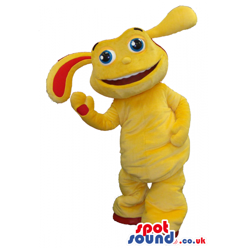 Yellow Creature Plush Mascot With A Funny Face And Long Ears -
