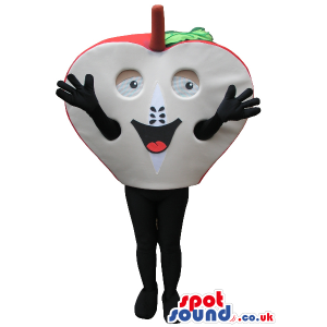 Half Apple Fruit Plush Mascot With A Funny Face And Hands -