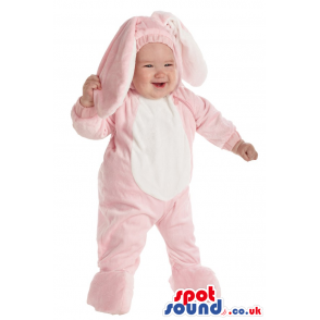 Cute Pink And White Bunny Child Size Plush Costume - Custom