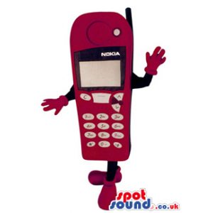 Red Classic Nokia Cellphone Plush Mascot With No Face - Custom