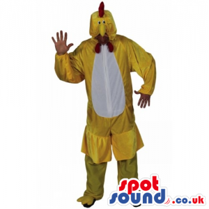 Yellow And White Hen Chicken Plush Mascot Or Adult Size Costume
