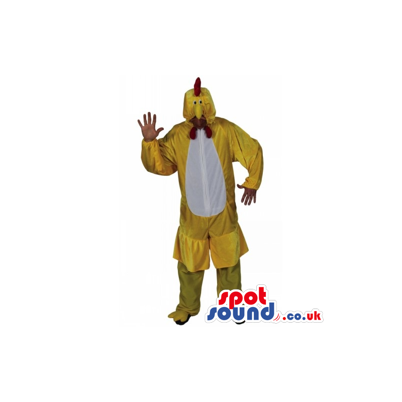 Yellow And White Hen Chicken Plush Mascot Or Adult Size Costume