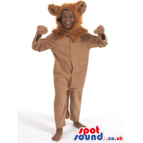 Funny Brown Lion Animal Plush Children Size Costume - Custom