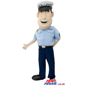 Policeman Character Plush Mascot With Cartoon Face - Custom