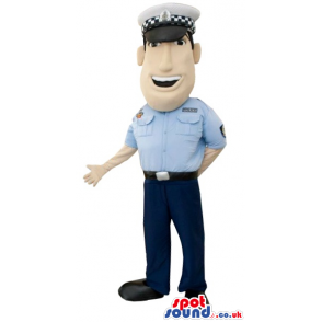 Policeman Character Plush Mascot With Cartoon Face - Custom