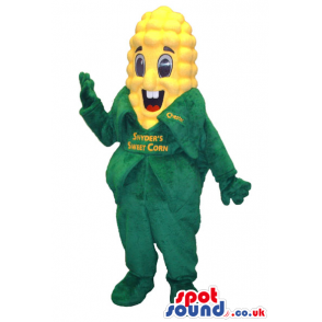 Customizable Corncob Mascot With Funny Face And Text - Custom