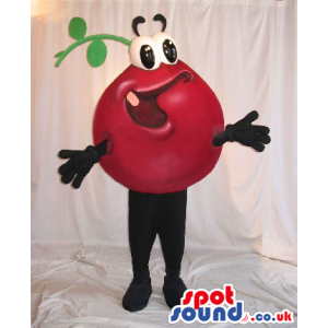 Cute Red Apple Fruit Plush Mascot With A Funny Cartoon Face -