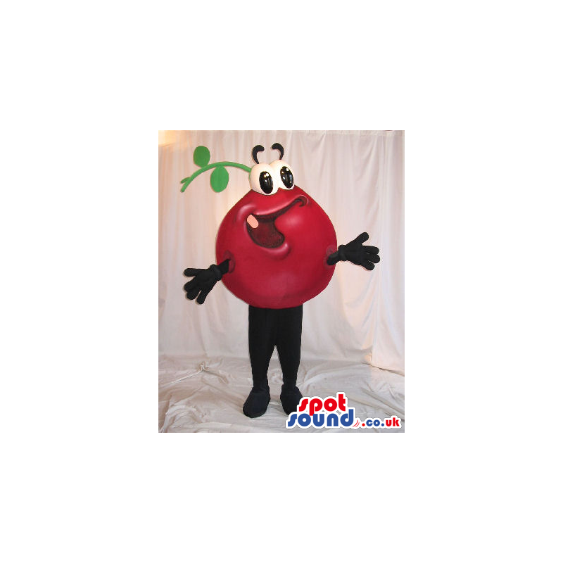 Cute Red Apple Fruit Plush Mascot With A Funny Cartoon Face -