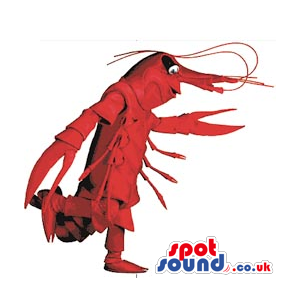 Cool Customizable Red Plush Shrimp Or Lobster Mascot - Custom