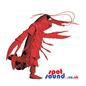 Cool Customizable Red Plush Shrimp Or Lobster Mascot - Custom