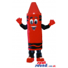 Customizable Big Red Crayon Mascot With Funny Face