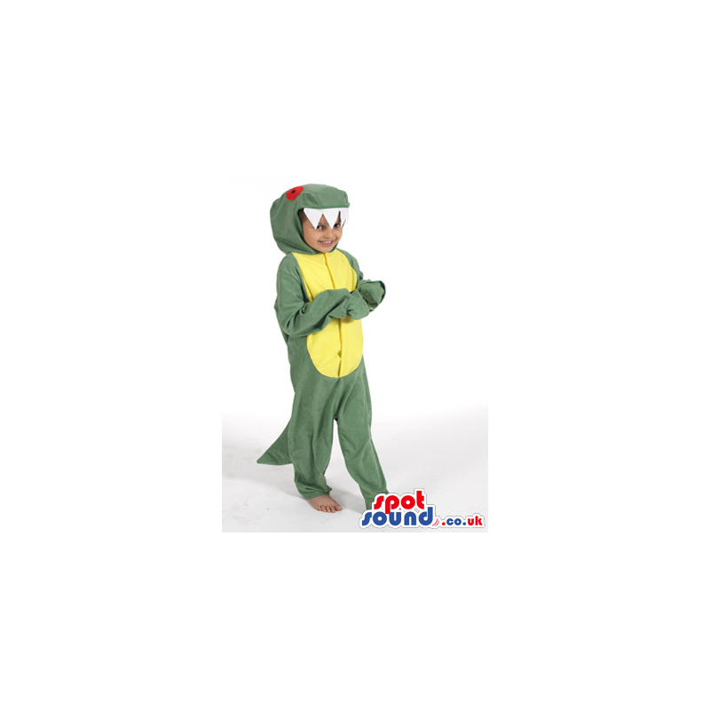 Green And Yellow Alligator Plush Children Size Costume - Custom