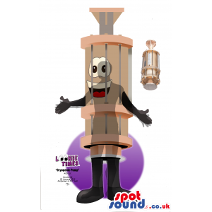Customizable Big Wine Press Sketch And Mascot With A Cartoon