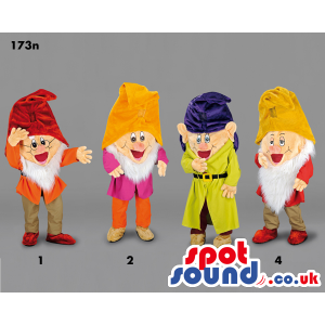 Four Character Mascots From Snow White And The Seven Dwarfs -