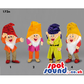 Four Character Mascots From Snow White And The Seven Dwarfs -