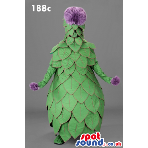 Green And Purple Artichoke Plant Flower Garden Mascot - Custom