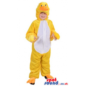 White And Yellow Duck Plush Children Size Costume - Custom