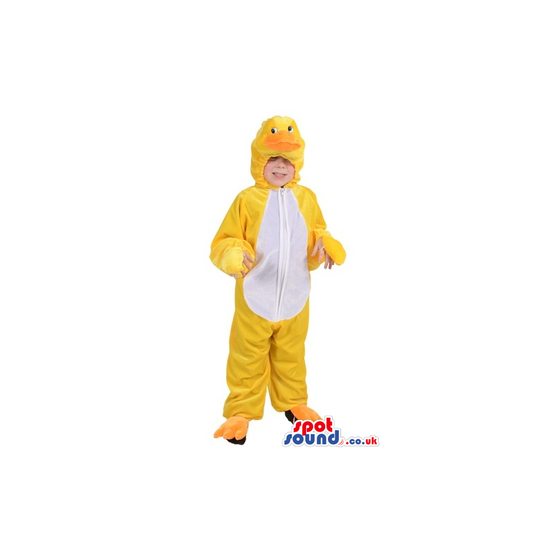 White And Yellow Duck Plush Children Size Costume - Custom