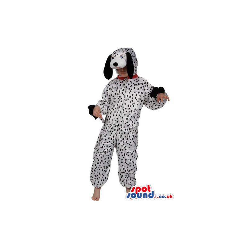 White And Black Dalmatian Dog Plush Children Size Costume -