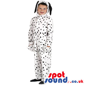 White And Black Dalmatian Dog Plush Baby Size Costume - Custom